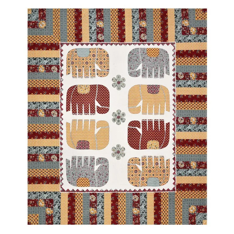 HaathiChhaap Cotton Bedsheet (Maroon) - 160 TC media 3