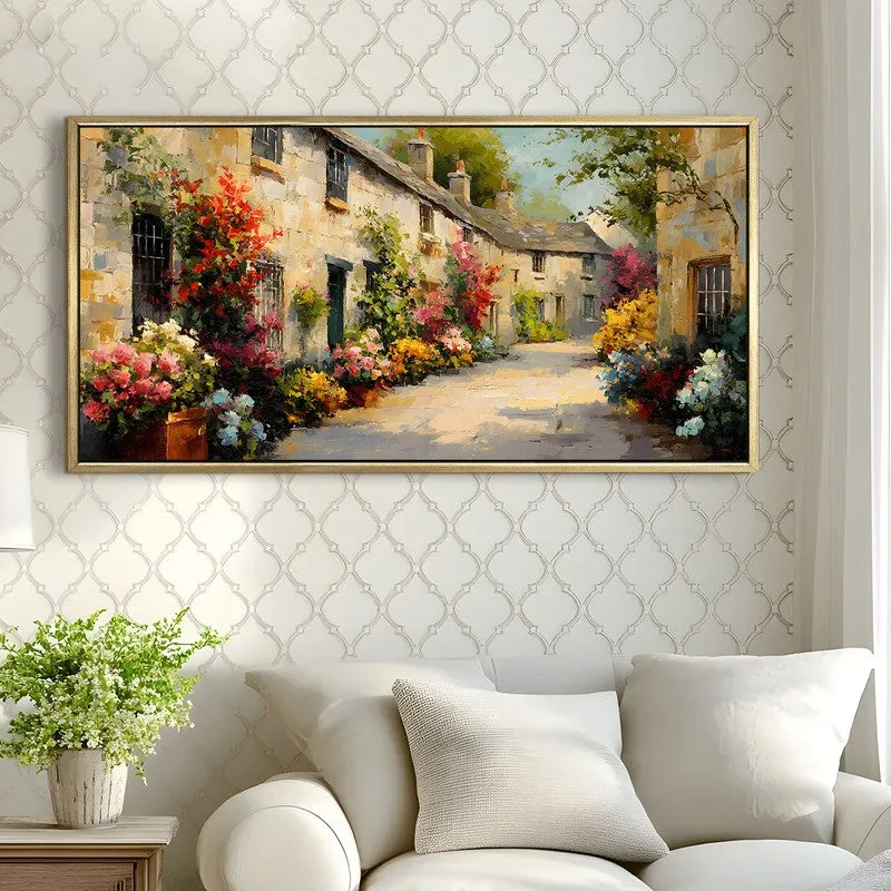 Blossom-Wrapped European Cottage Wall Art media 3