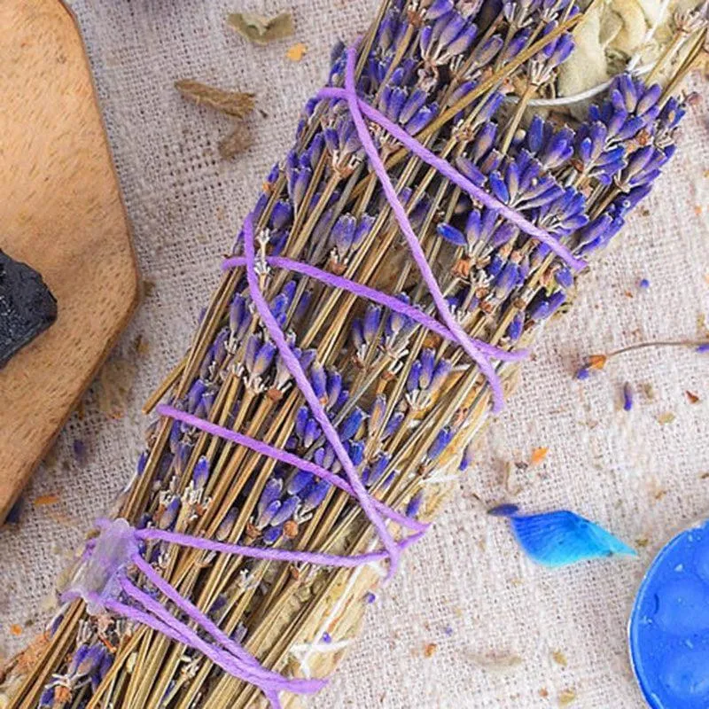 White Sage With Lavender And Black Tourmaline Smudge Wand media 3