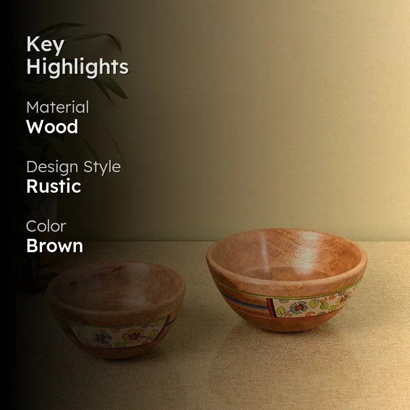 Pakwan Wood Bowl (300 ML & 200 ML) - Set Of Two media 2