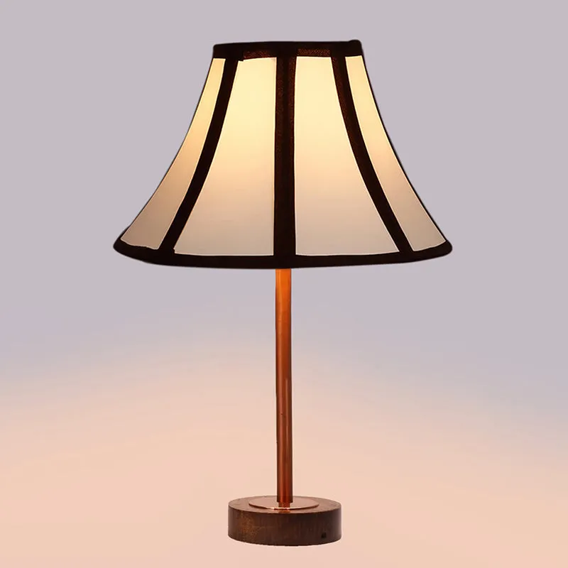 Stripra Rodin Wooden Table Lamp - White,Copper,Brown media 5