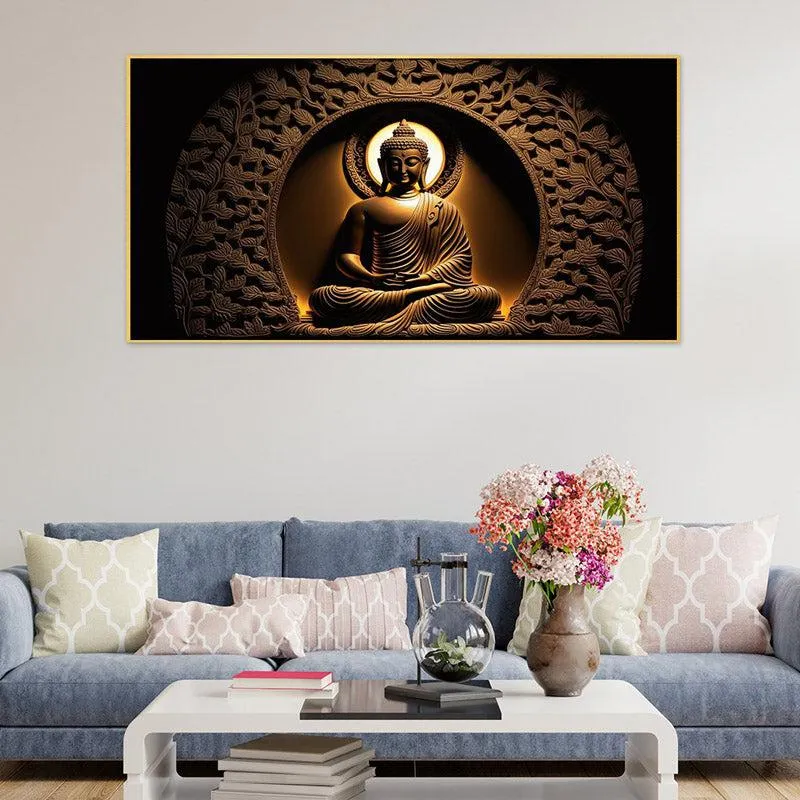 Gyani Buddha Canvas Wall Painting With Frame media 3