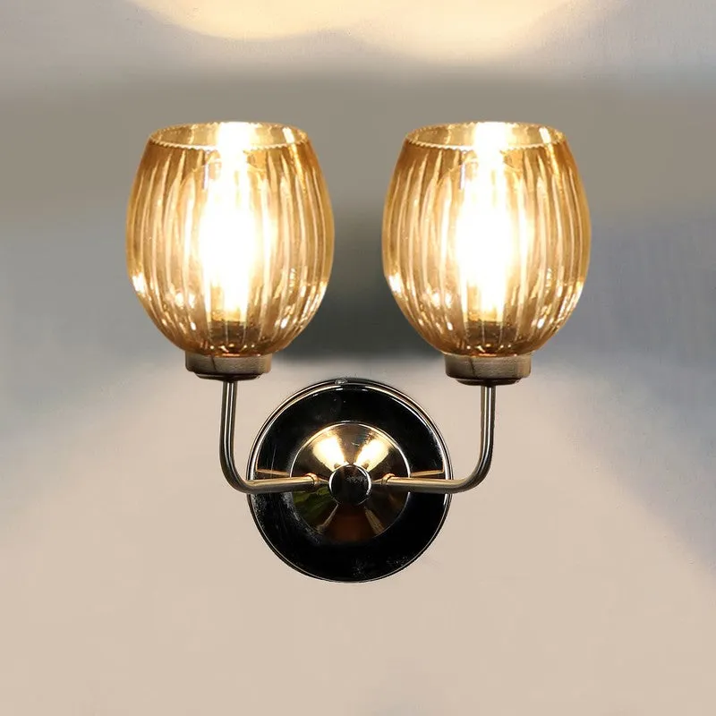 Vintage Glow Twin Shade Glass Wall Lamp media 7