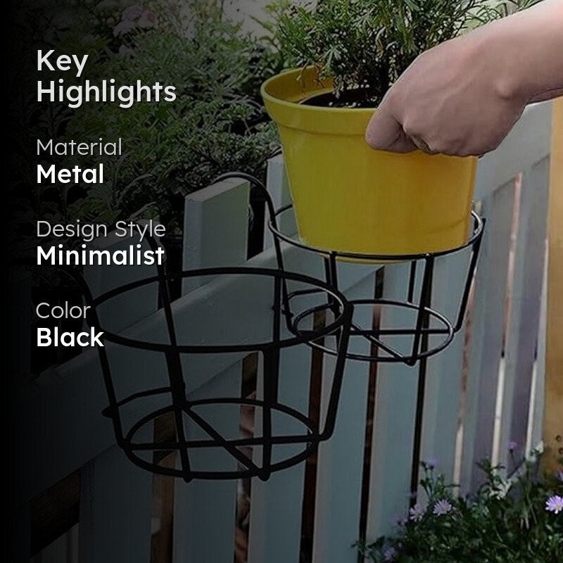 Dark Fern Metal Planter Stand - Set Of Two media 2