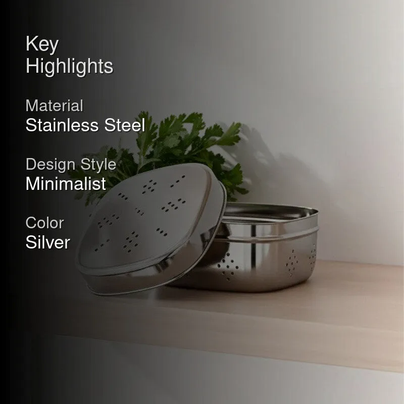 Crest Silver Stainless Steel Kitchen Container media 2