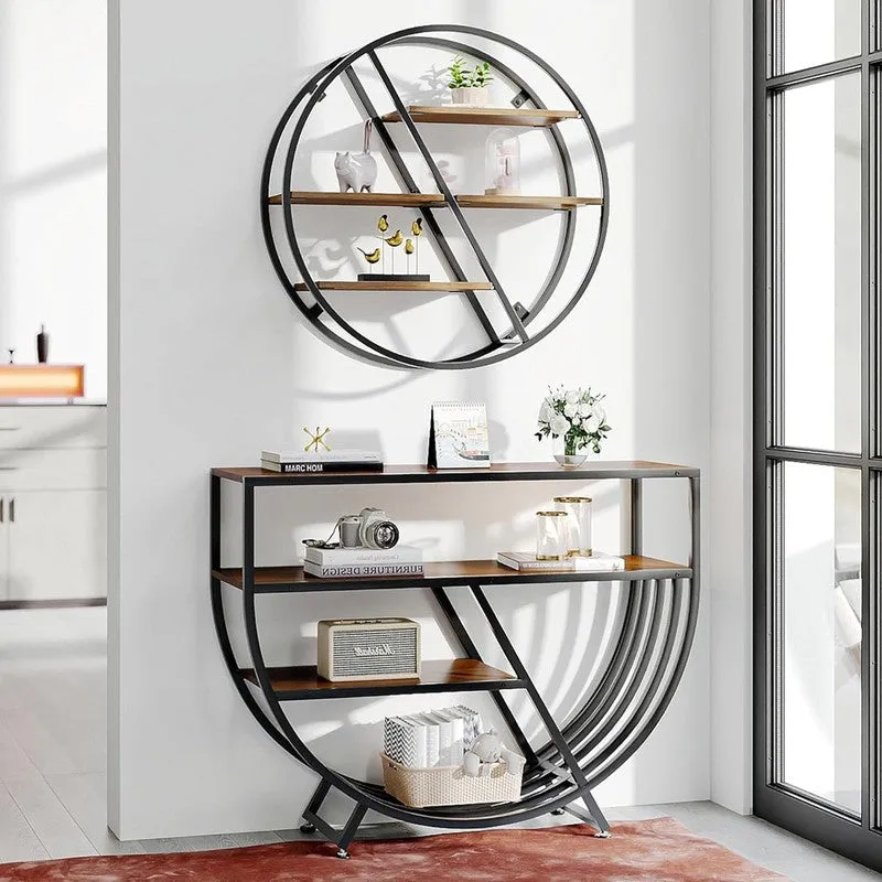 Unique Metal Console Table with Marble Top - Small media 4