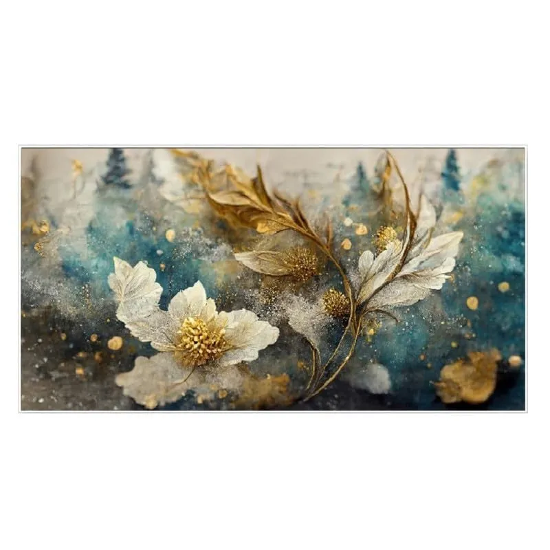 Winter Bloom Canvas Wall Painting With Frame media 4