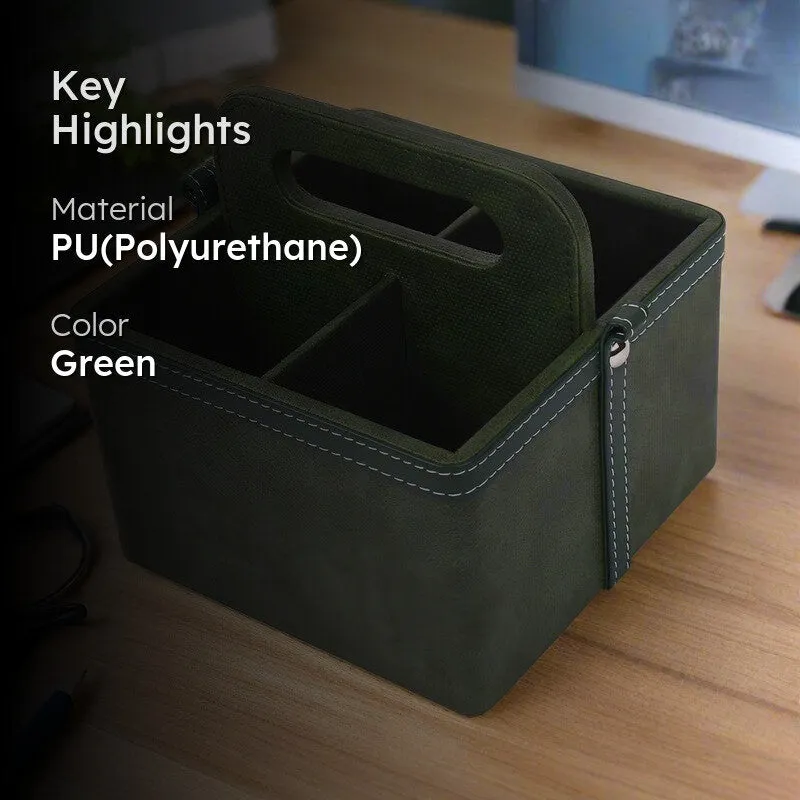 Ember Dote Leatherette Multi-Utility Desk Organiser - Green media 2