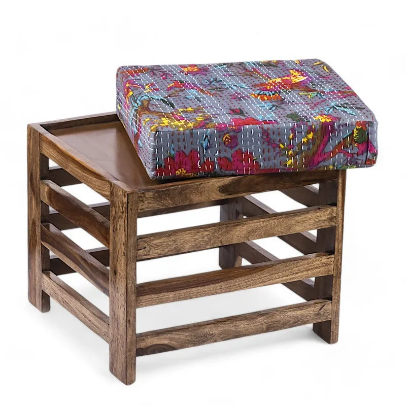 Texon Sheesham Wooden Bench with Cushions (Grey) - Four Piece Set media 5