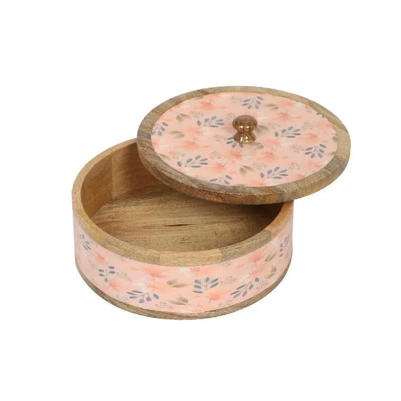 Lawara Floral Wooden Roti Box media 4