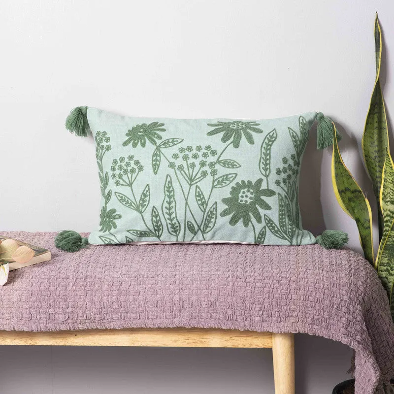 Green Meadow Cotton Cushion Cover media 1