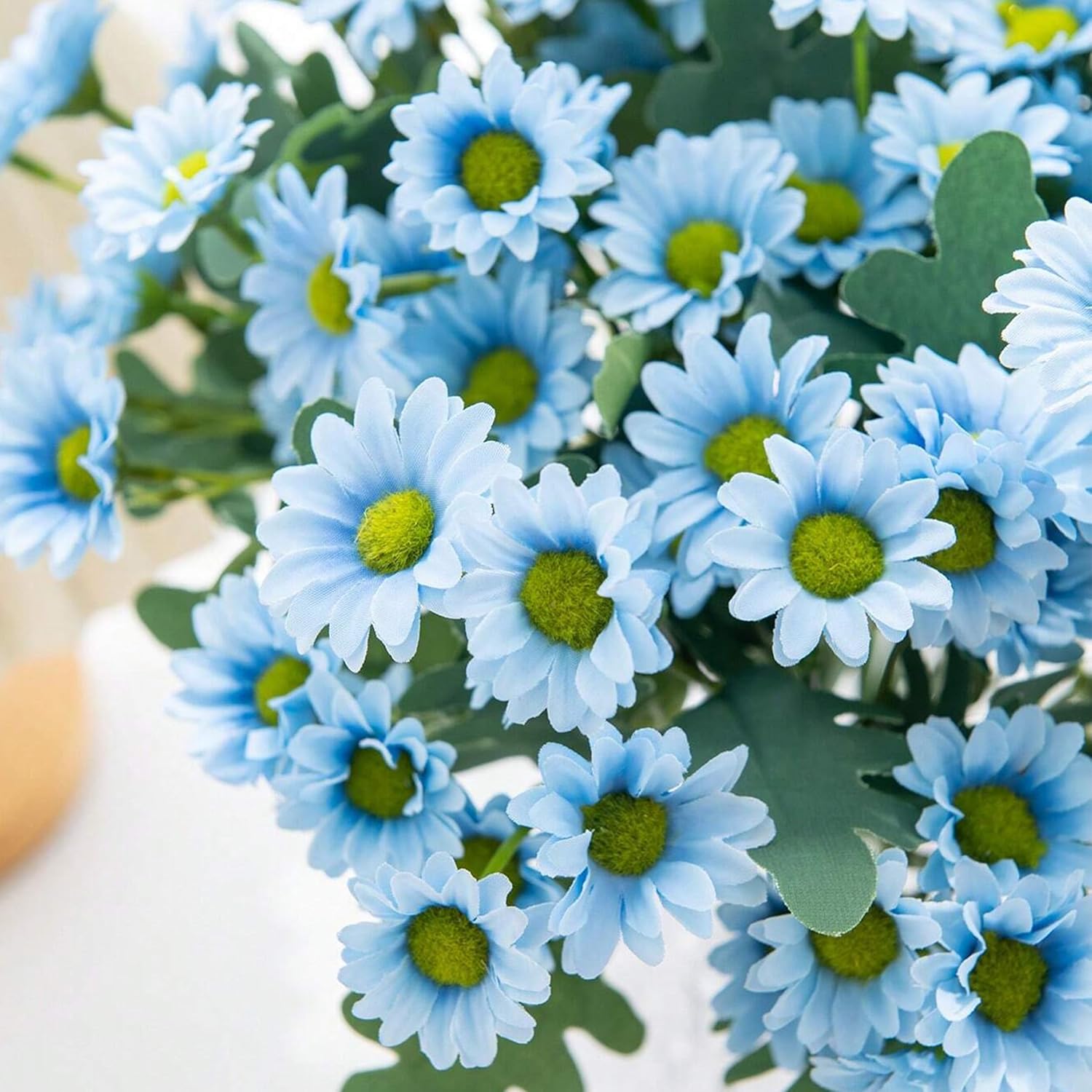 Azure Daisy Artificial Flower (Blue) - Set Of Two media 8