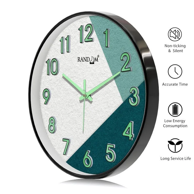 Teyra Round Modern Plastic Wall Clock - White & Blue media 7