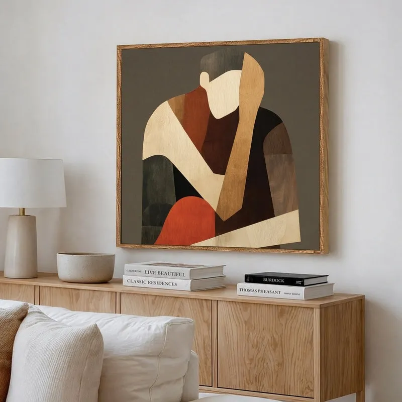 Geo Figurine Canvas Wall Art With Frame media 4