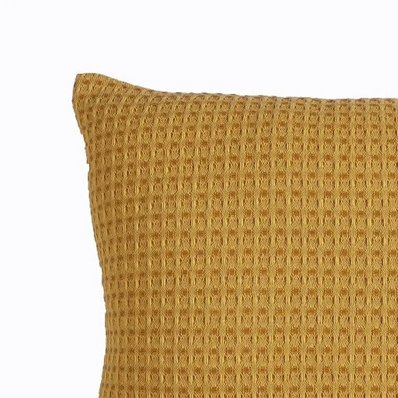 Desert Caravan Solid Cotton Cushion Cover (Yellow) - Set Of Two media 5