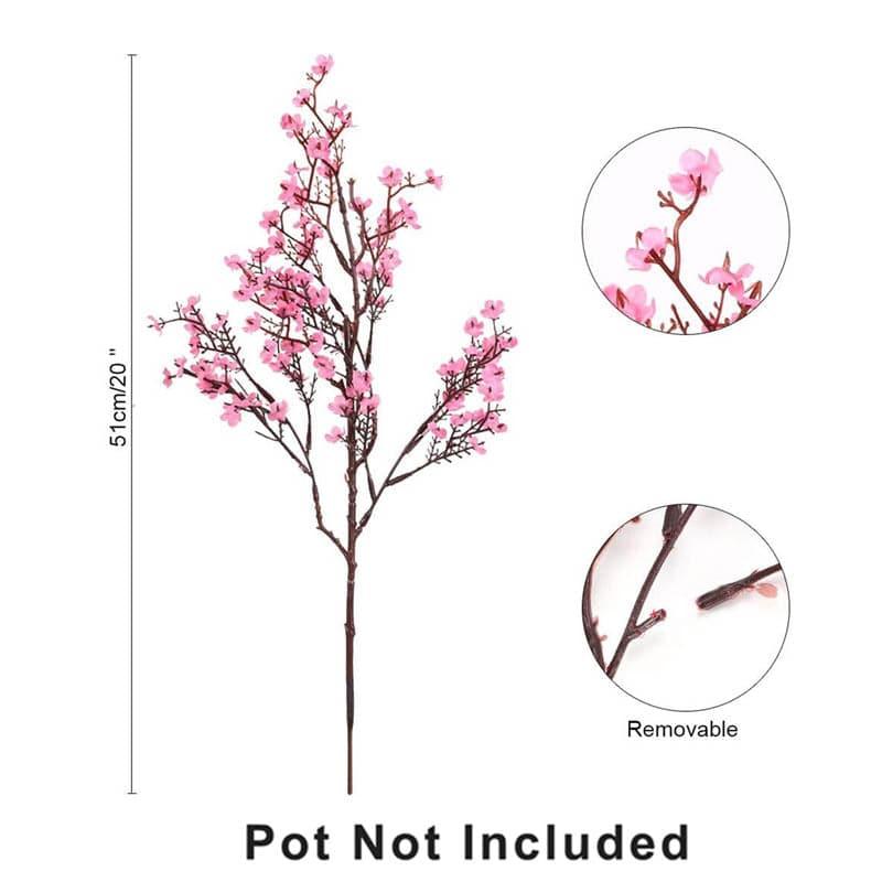 Faux Gypsophila Floral Stick (Pink) - Set Of Four media 5