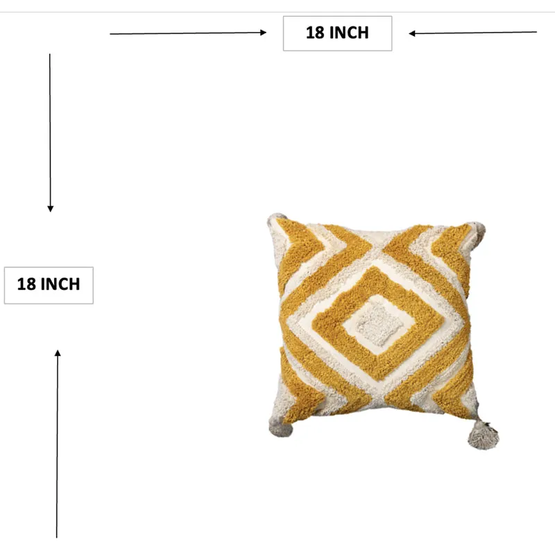Tess Line Tufted Cushion Cover - Yellow media 6