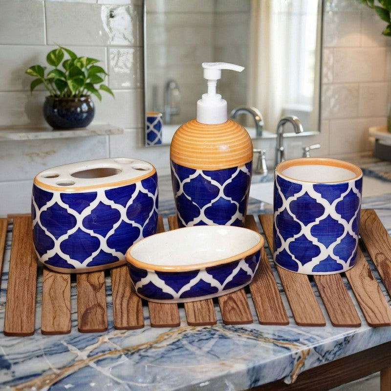 Bloom Aura Ceramic Bathroom Set - Four Piece Set