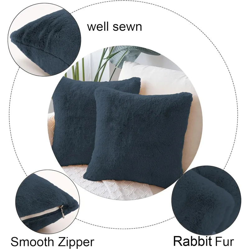Fur Dual Cushion Cover Set (Charcoal) - Set Of Two media 5