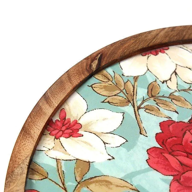 Hetty Floral Circular Wood Platter media 3