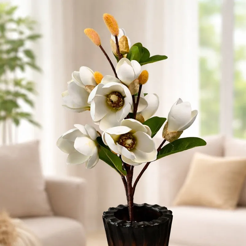 Blushora Plastic Artificial Flower (White) - Set Of Two media 5