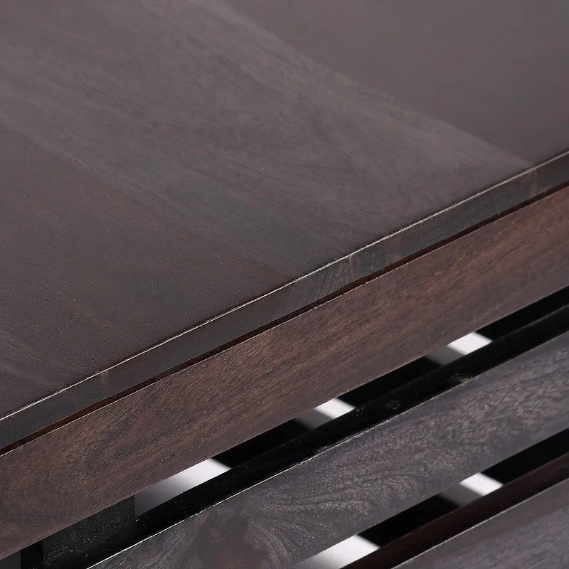 Qervon Sheesham Wooden Center Table - Black media 6
