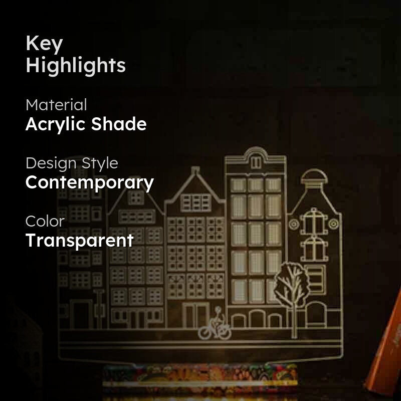 Citylines Acrylic Table Lamp - Transparent media 2