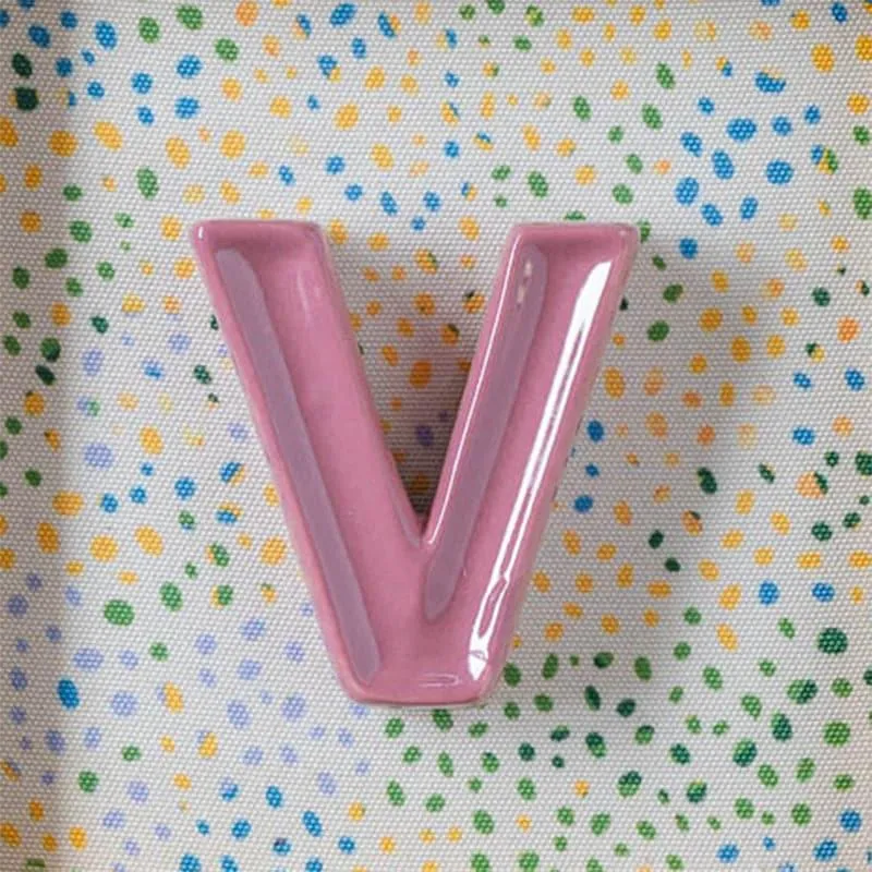 (V) Mini Mottled Mono Ceramic & Wooden Wall Accent - Pink media 4