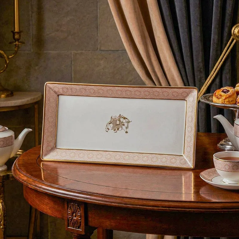Gilded Legacy Porcelain Platter - Peach media 1