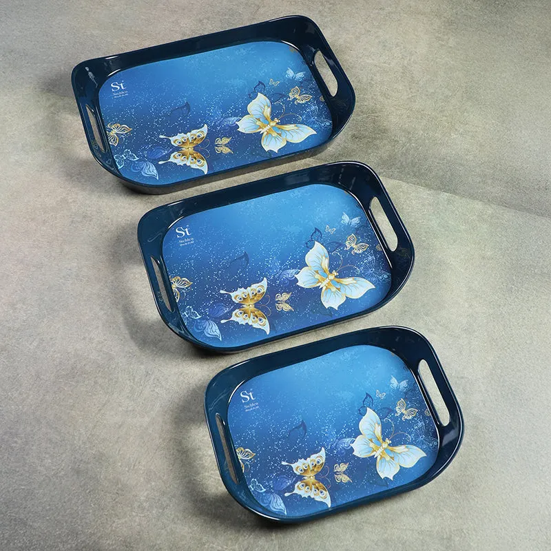 Papilon Nights Melamine Serving Tray - Set Of Three media 4