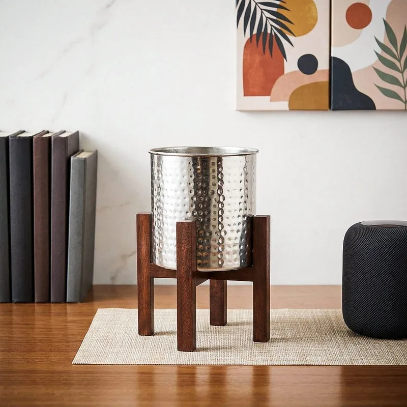 Hita Stainless Steel Planter - Silver media 1