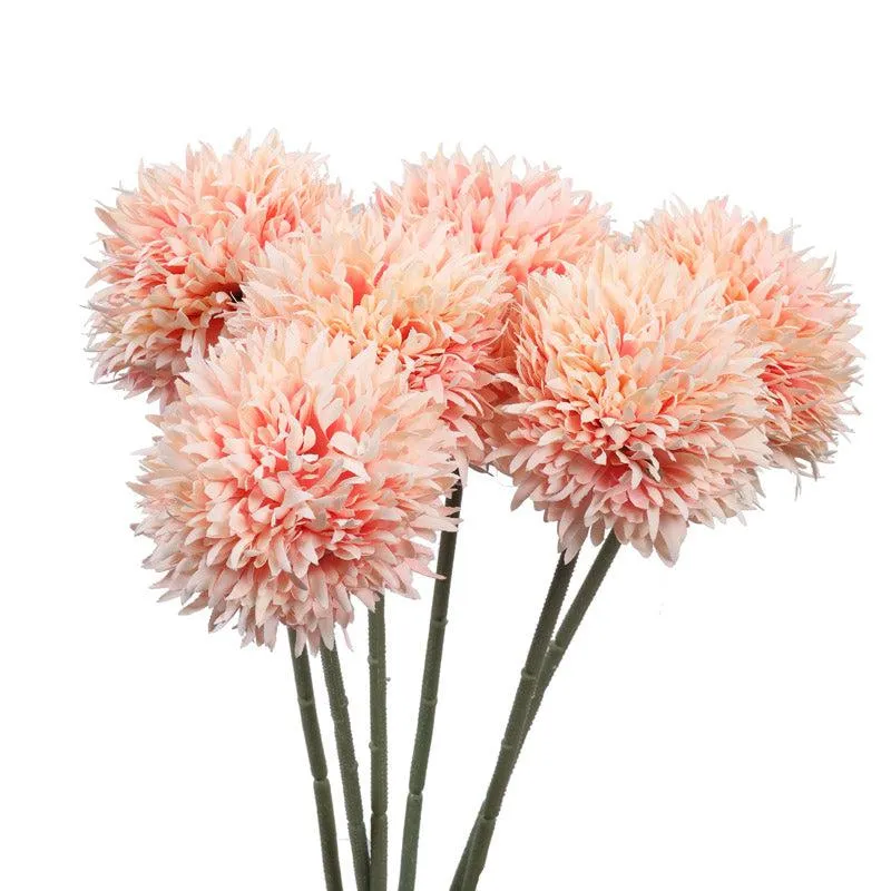 Artificial Realistic Chrysanthemum Flower Stick (Peach) - Set Of Six media 4