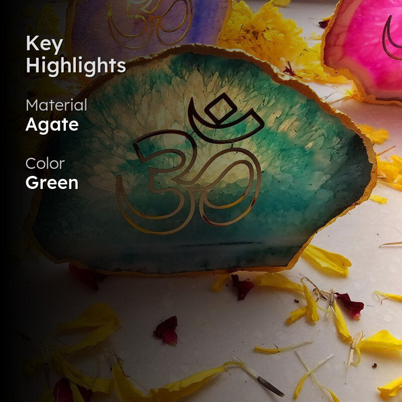 Festive Om Tealight Candle Holder - Green image 2