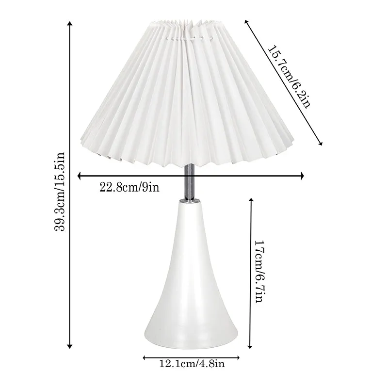 Arrido French Pleat Metal Table Lamp - White media 5
