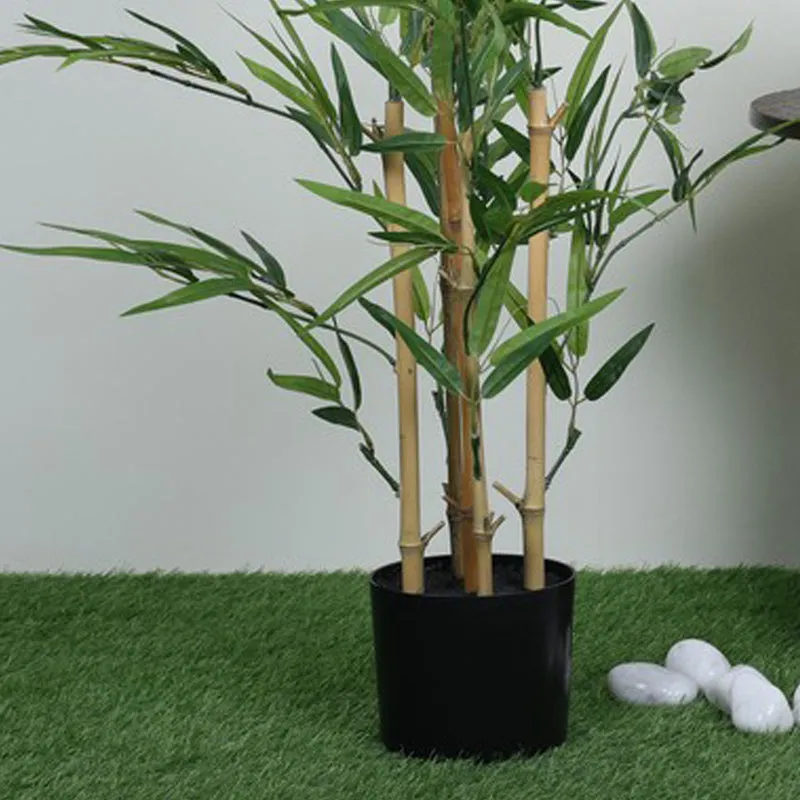 Artificial Bamboo Plant With Black Fiber Pot - 3 Feet media 4