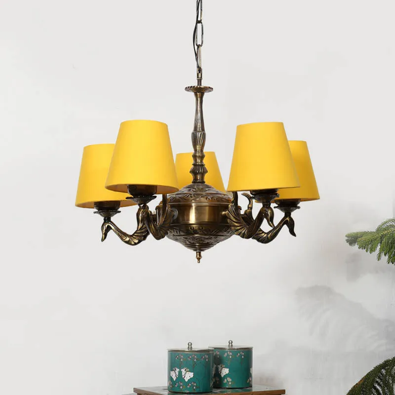 Clarion Conical Golden Antique Ceiling Lamp media 2