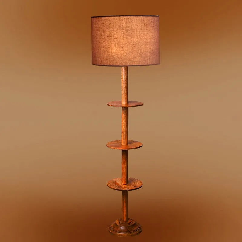 LumiCrate Tower Wooden Floor Lamp - Grey media 7