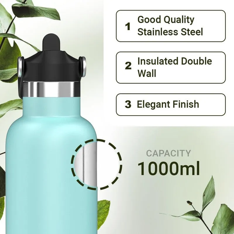 Rioware Flowra Water Bottle (Green & Black) - 1000 mL media 8