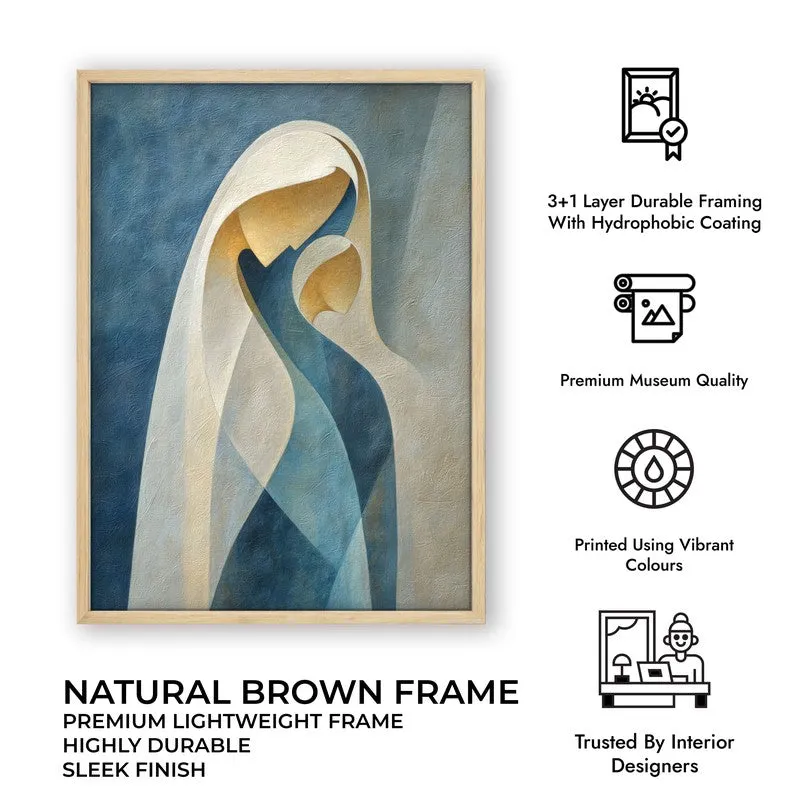Madonna Of Gentle Grace Archival Paper Wall Painting With Brown Frame media 7