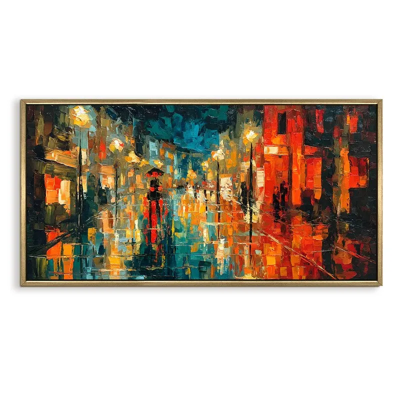 Urban Glow Canvas Wall Painting With Frame media 3