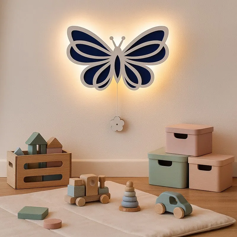 Tiny Butterfly Glow Battery Operated MDF Wall Lamp media 1