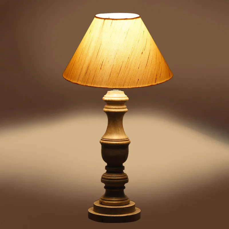 Cotin II Carve Wooden Table Lamp - Ivory,Brown media 5