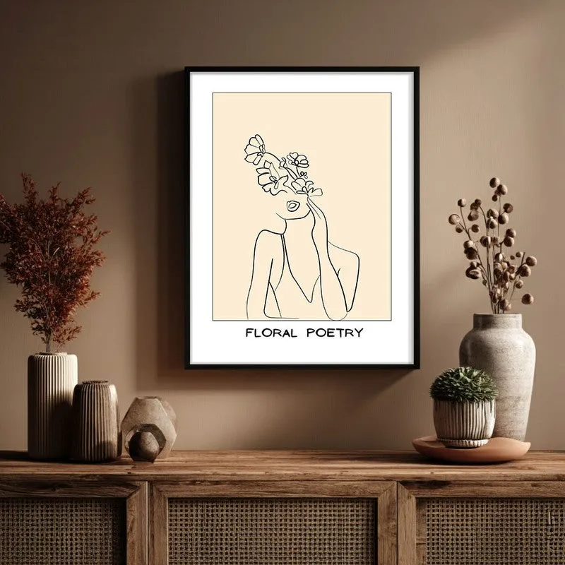 Petal Thoughts Canvas Wall Painting With Black Frame media 6