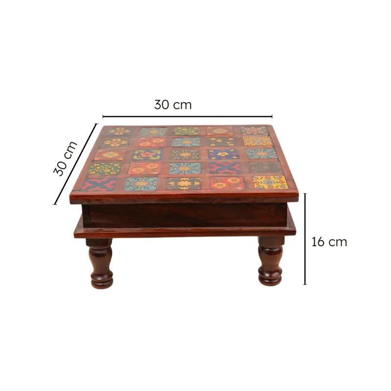 Athangudi Mango Wood & MDF Stool - 12 inch media 8