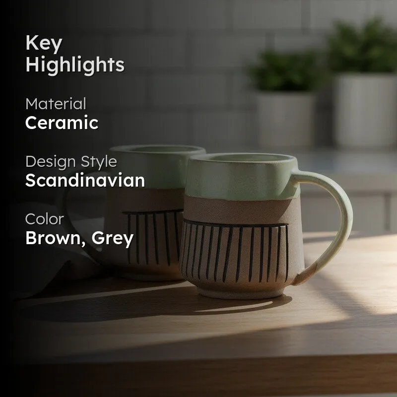 Ceramic Ceramic Coffee Mug (530 mL Each) - Set Of Two media 2