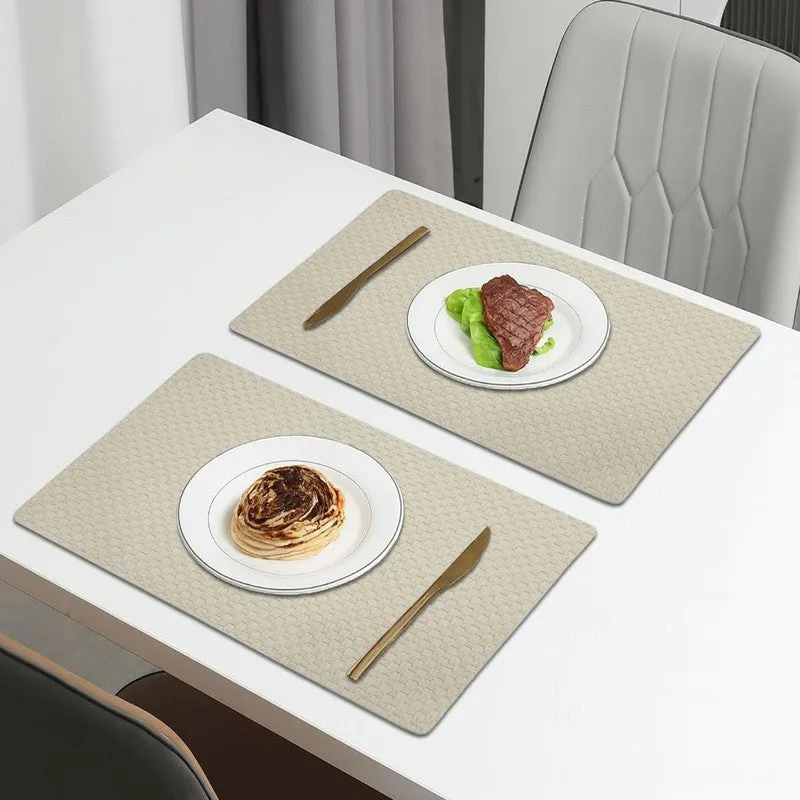 Aureon Grey Rectangle PVC Table Mats - Set Of Two media 1