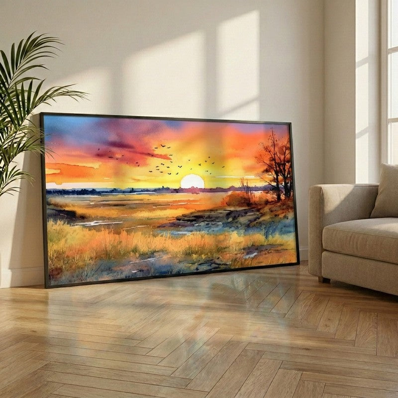 Scenic Grove Canvas Wall Painting With Frame