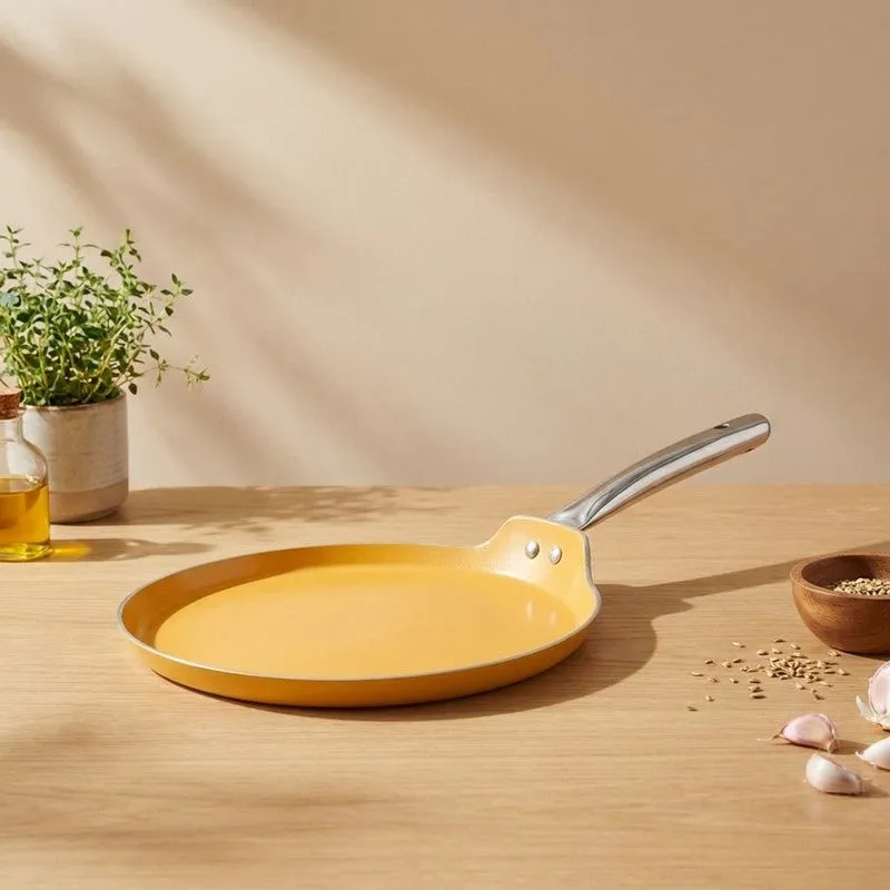 Salford Forged Ceramic Non Stick Dosa Tava (Mustard Yellow) - 26 CM media 1