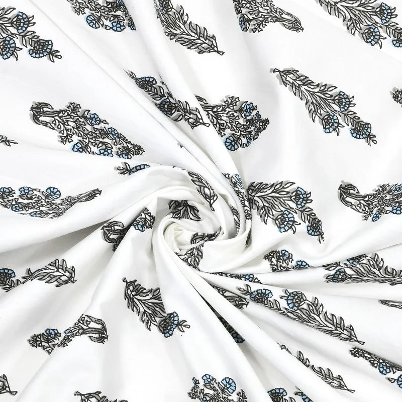 HeritagePetal Handblock Printed Cotton Bedsheet (Blue) - 400 TC media 7