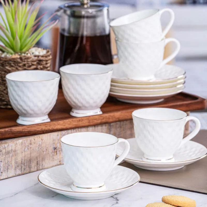 Aleva Cup & Saucer Set (170 ML) - Twelve Piece Set media 1
